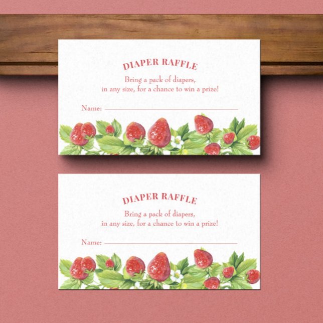 Jordgubbsstölder Diaper Raffle Insert Card Visitkort (Skapare uppladdad)