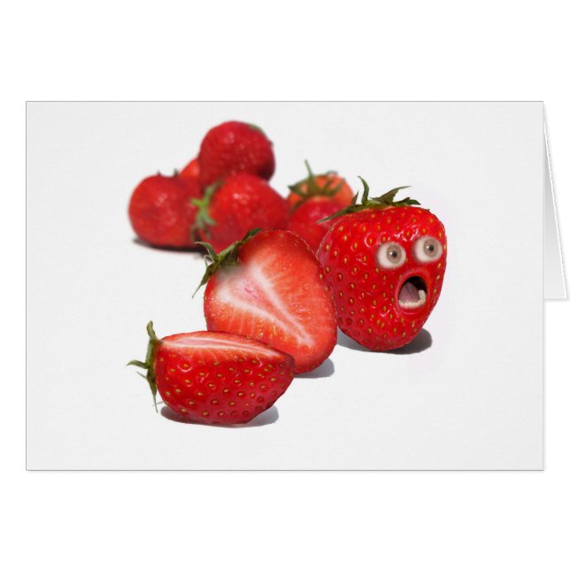 Jordgubbsstöt Hälsningskort (Framsidan Horizontal)