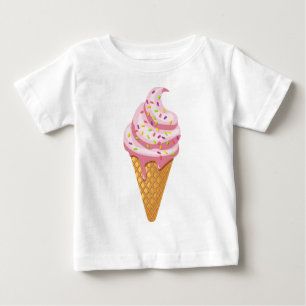 Jordgubbssunda i våffelkon med toppning t shirt