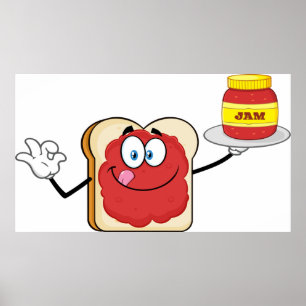 Jordgubbssylt Toast Serieteckning Poster