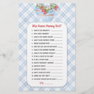 Jordgubbstårta Cupkaka Blue Baby to Bee Shower Gam Flygblad