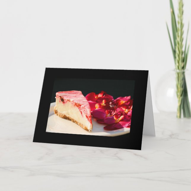Jordgubbstårta, ostekaka och orginaljettkort kort (Framsida)