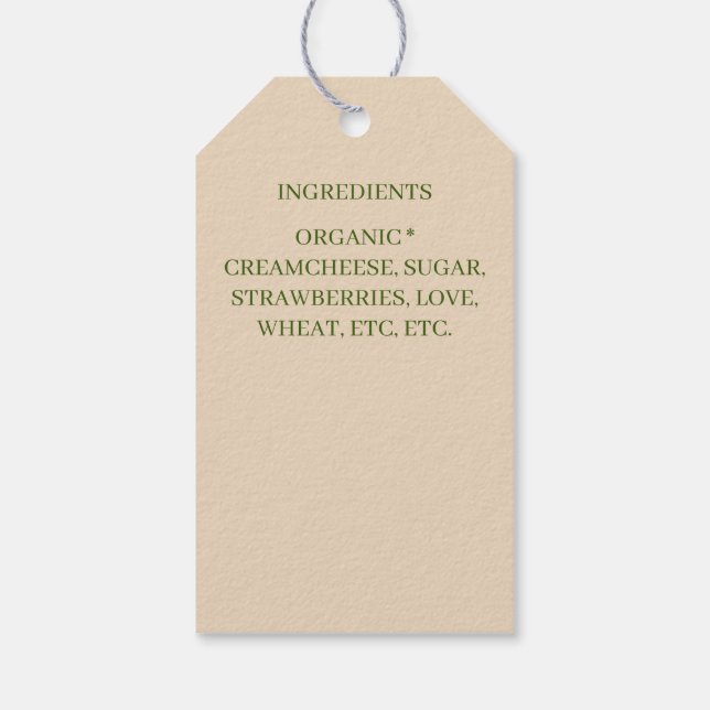 jordgubbstårta presentetikett (Baksidan)