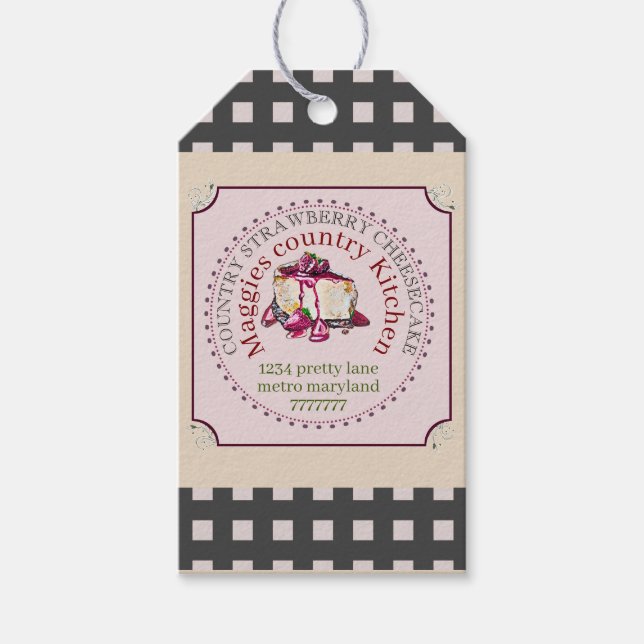 jordgubbstårta presentetikett (Framsidan)