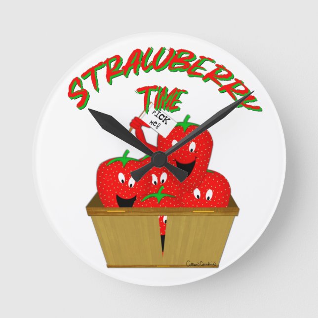 Jordgubbstid! Rund Klocka (Framsida)