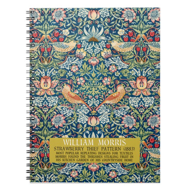 Jordgubbstjuv - William Morris-design Anteckningsbok (Framsidan)