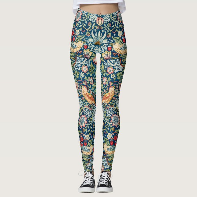 Jordgubbstjuv - William Morris-design Leggings (Framsida)
