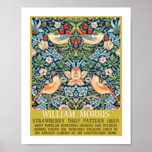 Jordgubbstjuv - William Morris-design Poster