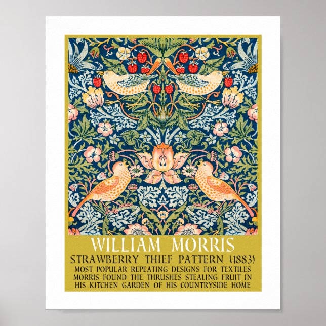Jordgubbstjuv - William Morris-design Poster (Framsidan)