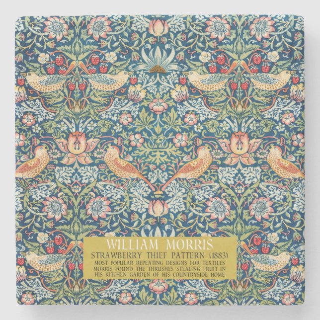 Jordgubbstjuv - William Morris-design Stenunderlägg (Framsidan)
