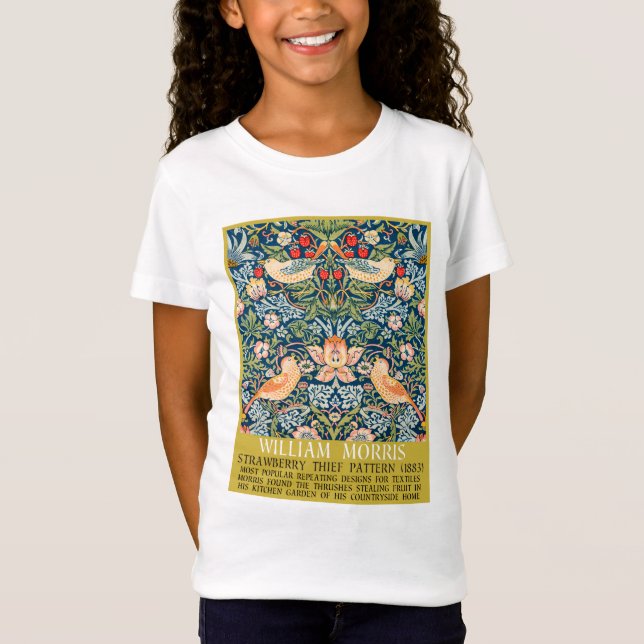 Jordgubbstjuv - William Morris-design T Shirt (Framsida)