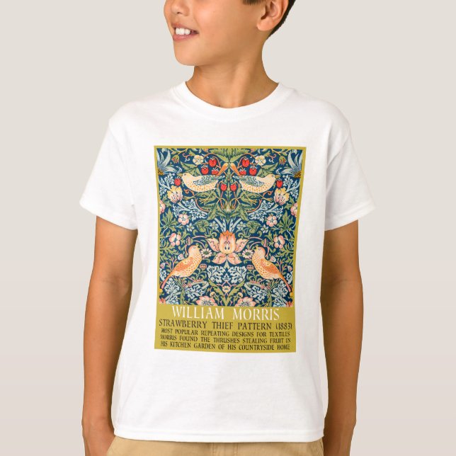 Jordgubbstjuv - William Morris-design T Shirt (Framsida)