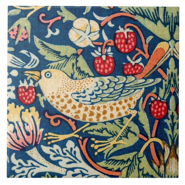 Jordgubbstjuv, William Morris Kakelplatta (Framsidan)