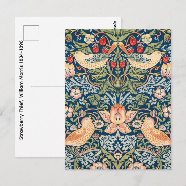 Jordgubbstjuven, William Morris 1834-1896 - Vykort (Fram/baksida)