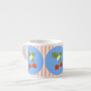 Jordgubbstrutsmugg med rosa och krämfärgade ränder espressomugg