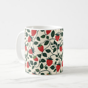 Jordgubbsvin Mönster Kaffemugg