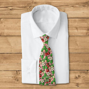 Jordgubbsvin Mönster Neck Tie Slips