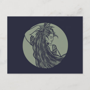 Jordgudinna Grön Häxa Pagan Druid Häxor      Vykort