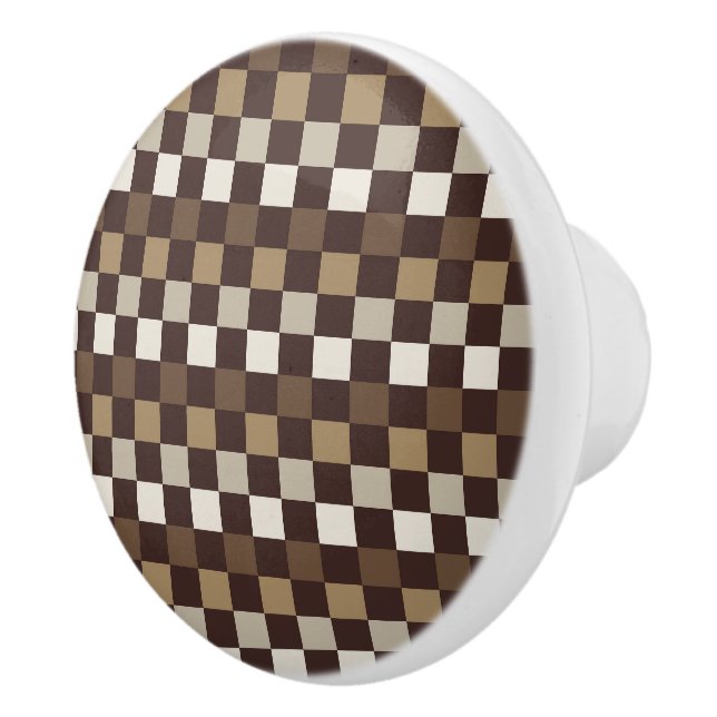 Jordiga mineraler schackbrädesmönster knopp (Höger)