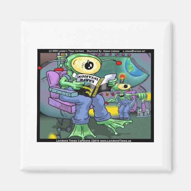 Jordinvasion 4 Dummies Funny Gifts Tees & Mugg Magnet (Framsidan)