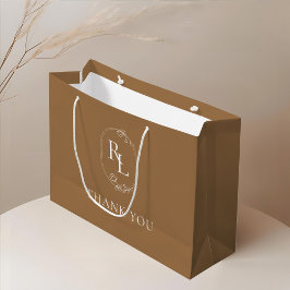 Jordisk | Blommigt Monogram Bröllop Tack