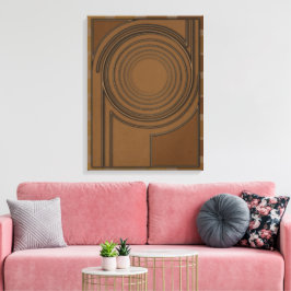 Jordisk Virvel: Modern 3D Minimalistisk Boho-konst Canvastryck