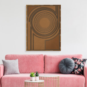 Jordisk Virvel: Modern 3D Minimalistisk Boho-konst Canvastryck