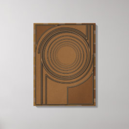 Jordisk Virvel: Modern 3D Minimalistisk Boho-konst Canvastryck