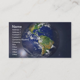 Jordjorden stigning ovanför sol i rymden visitkort