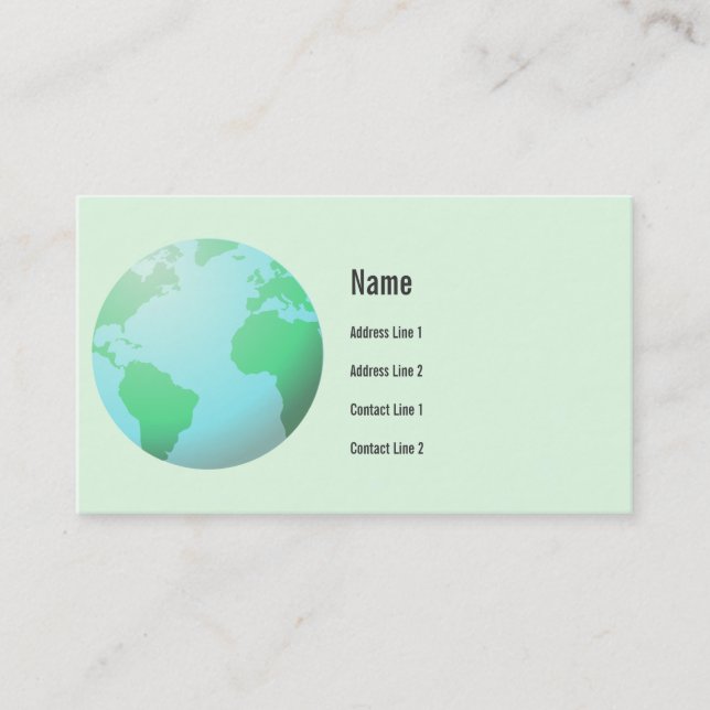 Jordjordklotvisitkort Visitkort (Framsida)