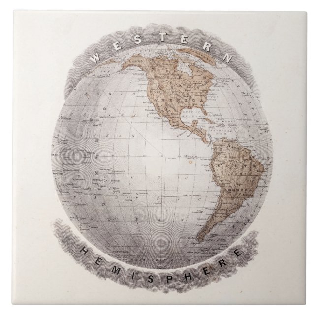 Jordklot för halvklot för karta för kakelplatta (Framsidan)