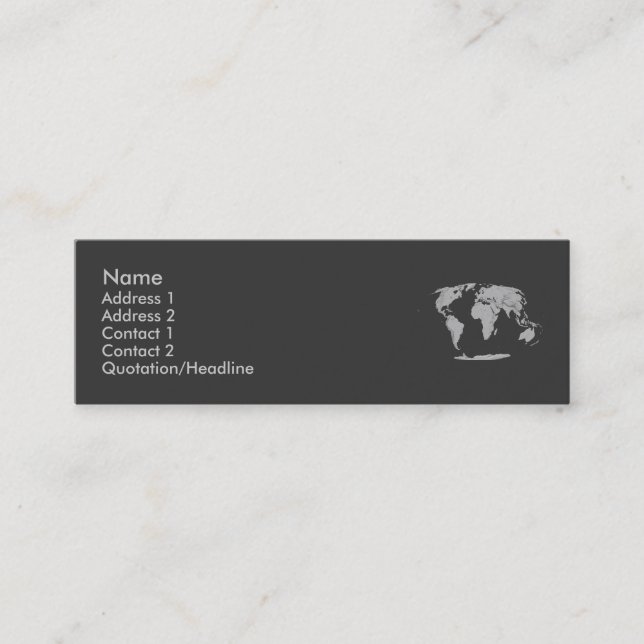 Jordklotet profilerar kortet mini visitkort (Framsida)