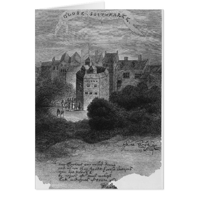 Jordklottheatren, Bankside, Southwark Hälsningskort (Framsidan)