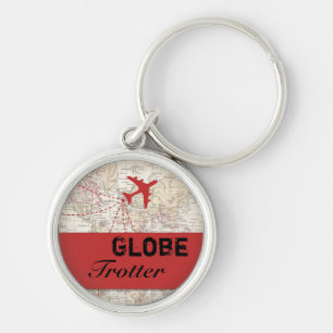 JordklotTrotter Keychain Rund Silverfärgad Nyckelring