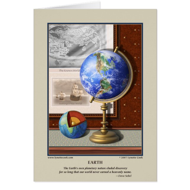 Jordkort Hälsningskort (Framsidan)