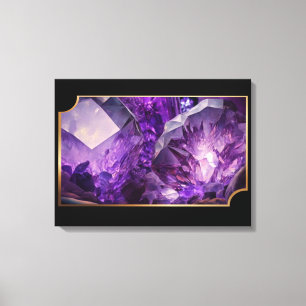 Jordkristaller Ädelstenar Amethyst Canvastryck