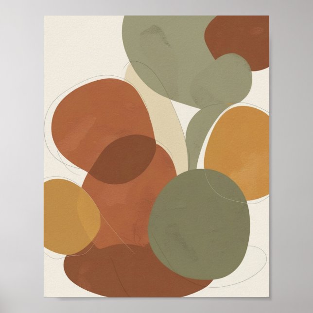 Jordlig, minimal Abstrakt Art Poster (Framsidan)