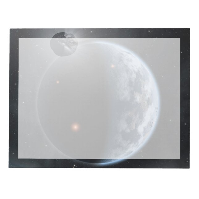Jordliknande planet med oceaner som Jackar Yta. Anteckningsblock (Framsida)