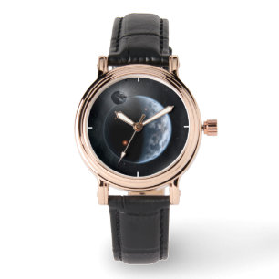 Jordliknande planet med oceaner som Jackar Yta. Armbandsur