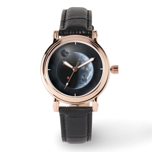 Jordliknande planet med oceaner som Jackar Yta. Armbandsur (Framsida)