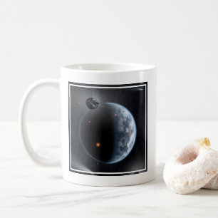 Jordliknande planet med oceaner som Jackar Yta. Kaffemugg