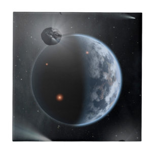 Jordliknande planet med oceaner som Jackar Yta. Kakelplatta