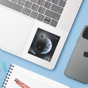 Jordliknande planet med oceaner som Jackar Yta. Klistermärken