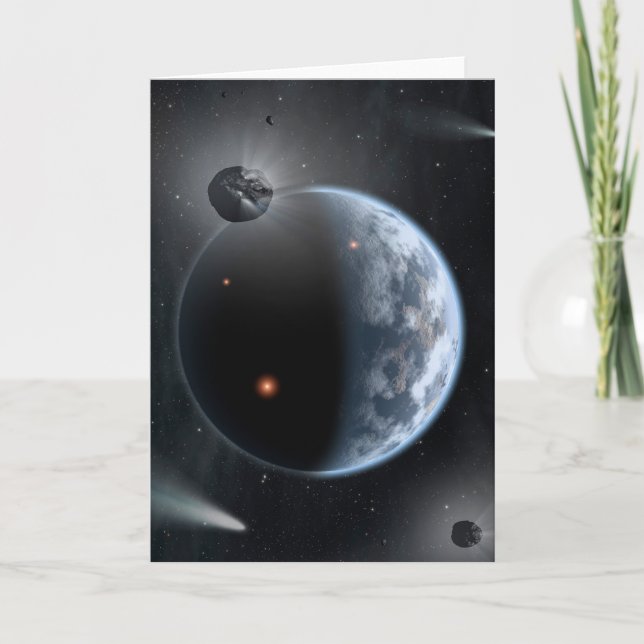 Jordliknande planet med oceaner som Jackar Yta. Kort (Framsida)