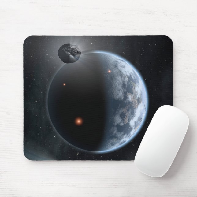 Jordliknande planet med oceaner som Jackar Yta. Musmatta (Med mus)