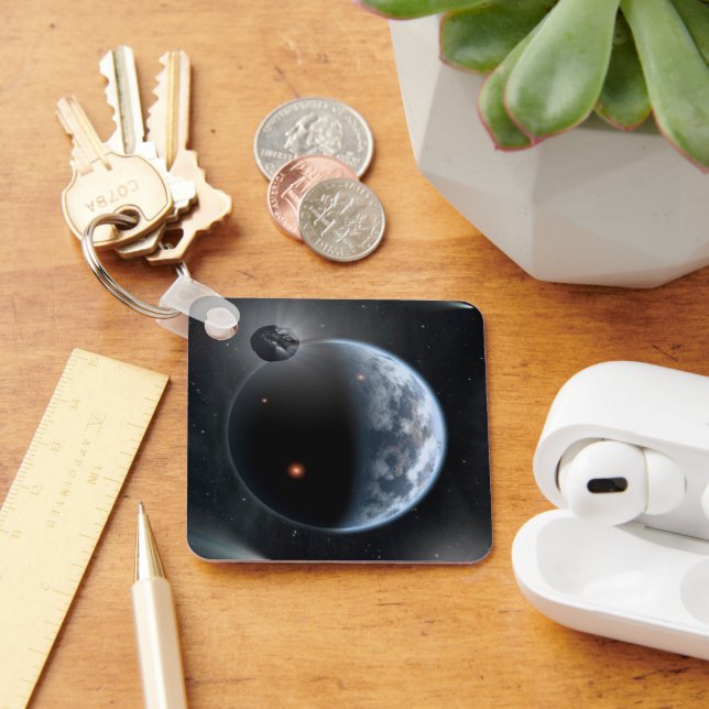 Jordliknande planet med oceaner som Jackar Yta. Nyckelring (Skrivbord)