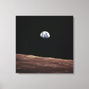 Jordlöneförhöjning från Lunar yta Canvastryck