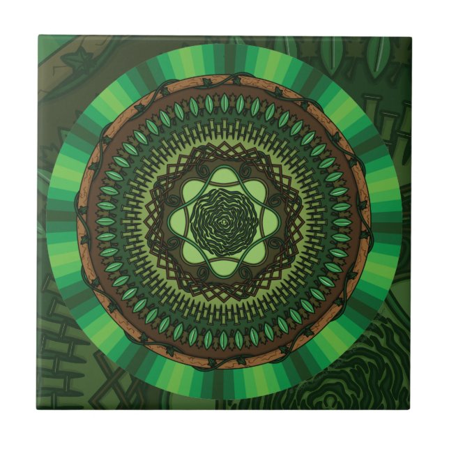 Jordmandala-platta Kakelplatta (Framsidan)