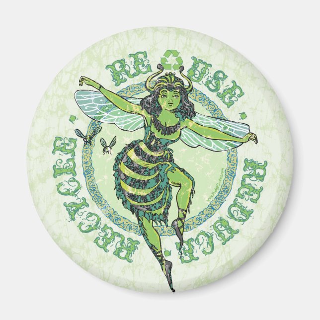 Jordmånsdagskörning för Enviro Grönt Bee Magnet (Framsidan)