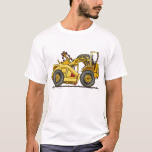 Jordmoveren panorerar skrapakonstruktionsdräkt t-shirt